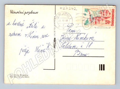 Pohlednice Vánoční zátiší suché plody 1982 (M27242)