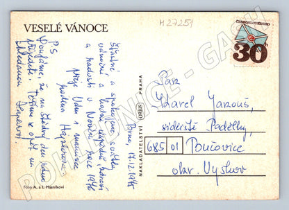 Pohlednice Vánoční svíčka ozdoby 1946 (M27251)