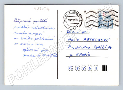 Pohlednice vánoční svíčky jehličí 1999 (M27274)