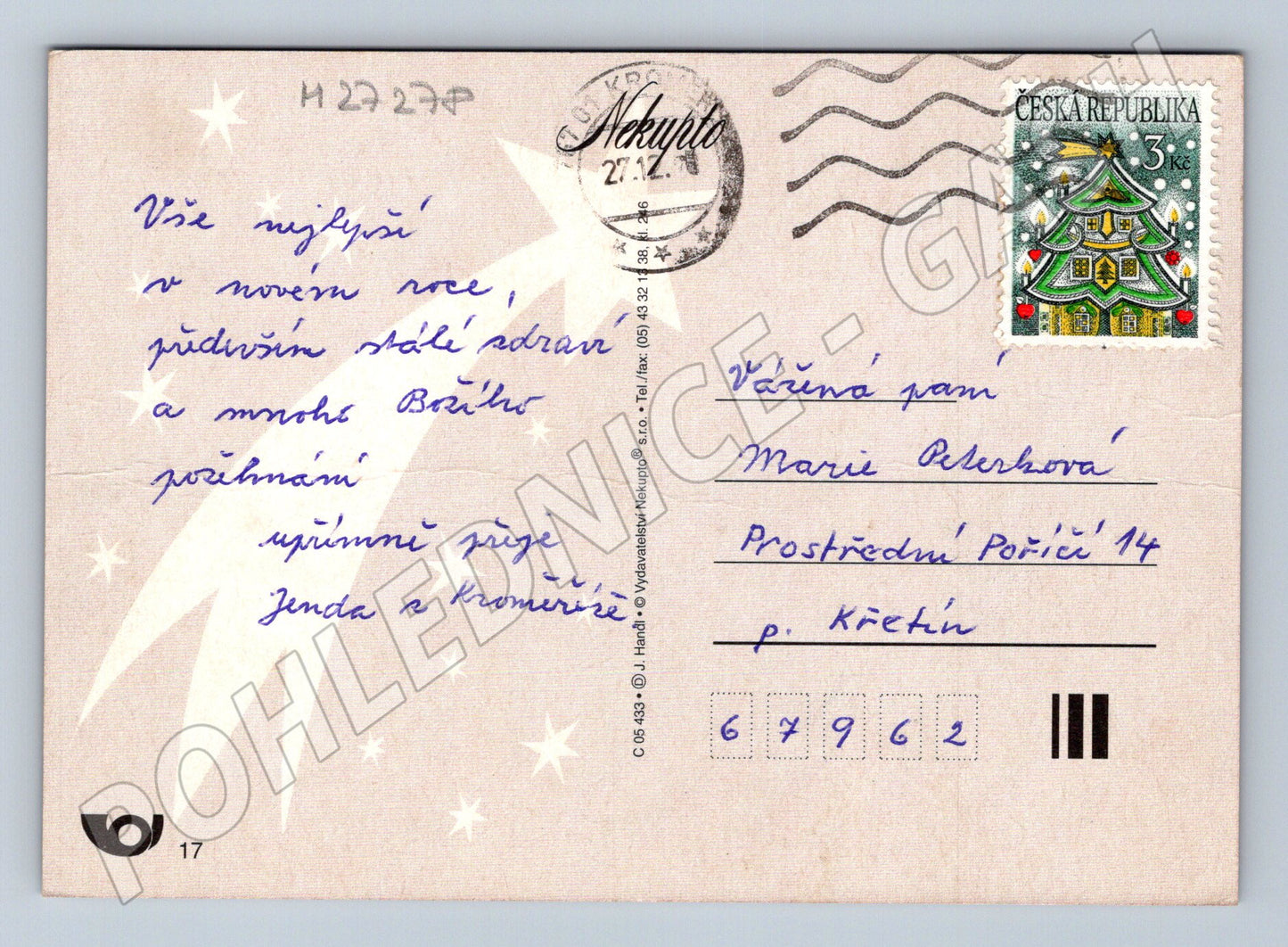 Pohlednice Zimní vesnice s kostelem Novoroční (M27278)