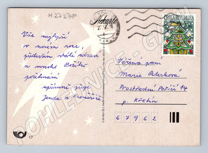 Pohlednice Zimní vesnice s kostelem Novoroční (M27278)