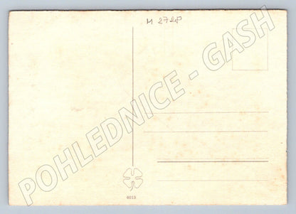 Pohlednice dívka v kroji s jehnětem etnografie (M2728)