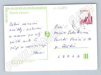 Pohlednice Vánoční motiv pomeranče a cukroví (M27280)