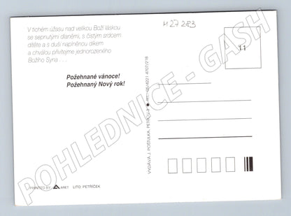 Pohlednice Vánoční motiv Betlém svíčka (M27283)