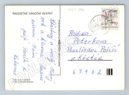 Pohlednice Vánoční motiv se šiškou 1962 (M27286)