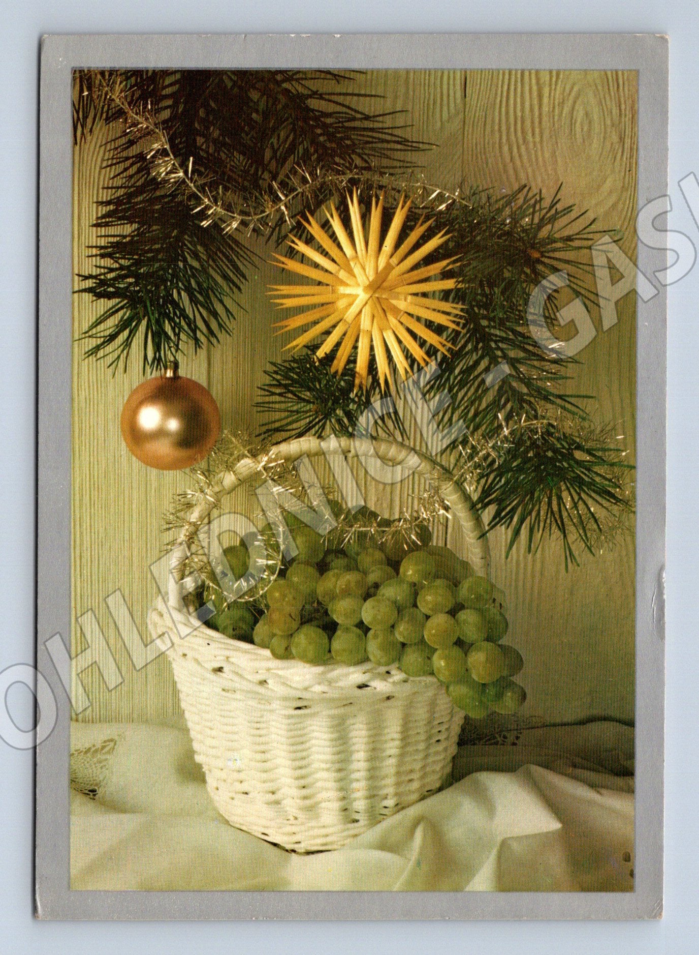 Pohlednice Československo Novoroční motiv hrozny 1990 (M27289)