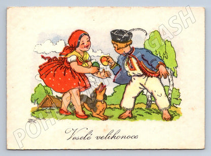 Pohlednice lidový motiv a kroje Velikonoce (M2729)