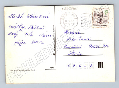 Pohlednice Vánoční svíčka ořechy 1989 (M27290)