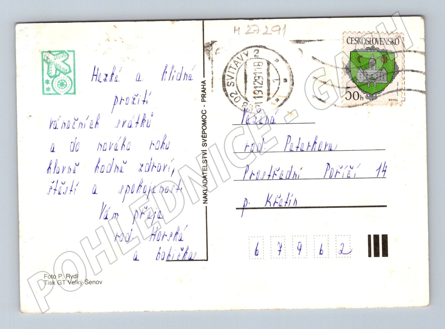 Pohlednice Novoroční zátiší s jablky a ořechy (M27291)