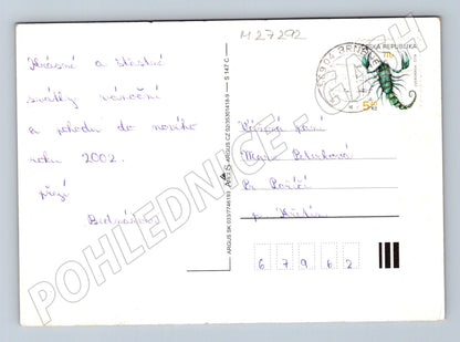 Pohlednice Vánoční svíčky a ozdoby 2002 (M27292)