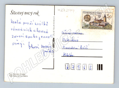 Pohlednice Novoroční motiv svícen jablka ořechy (M27299)
