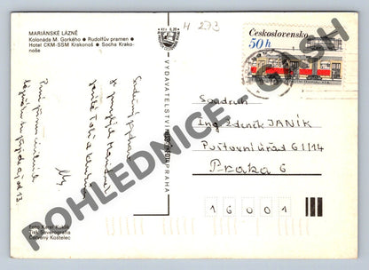 Pohlednice Mariánské Lázně – zimní pohlednice, koláž, ČSR (M273)
