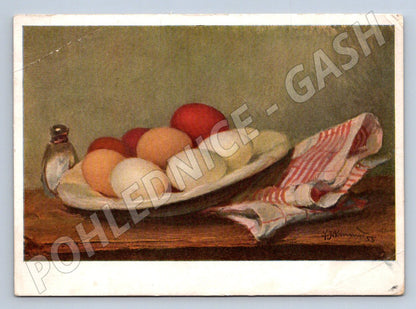 Pohlednice barevná vejce F Zikmund 1955 (M2730)