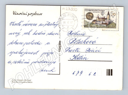 Pohlednice Vánoční dekorace ořechy 1987 (M27300)