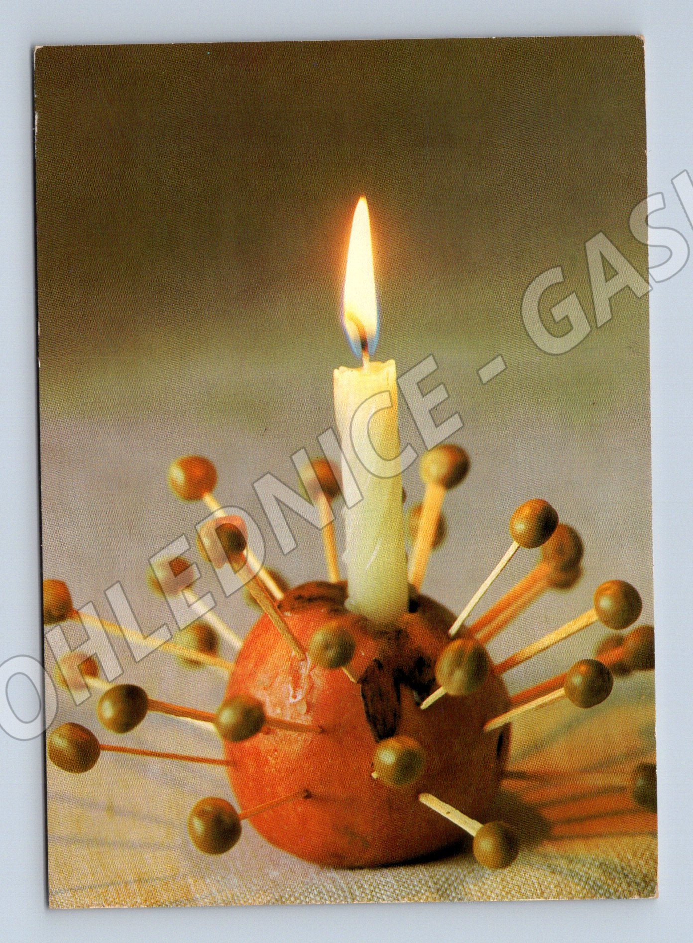 Pohlednice Vánoce Nový rok svícen 1968 (M27301)
