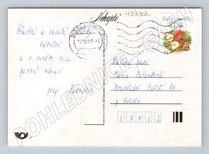 Pohlednice vánoční motiv svíčky perníčky 2003 (M27302)