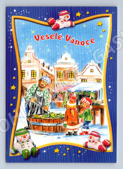 Pohlednice Vánoční motiv se sněhuláky 2004 (M27303)