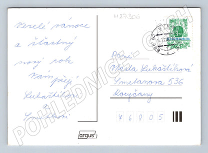 Pohlednice Vánoční zimní krajina dárky 1993 (M27306)