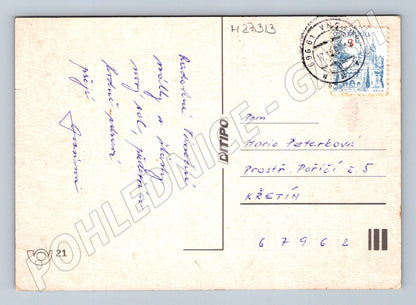 Pohlednice Vánoční stromeček svíčky ozdoby 1969 (M27313)