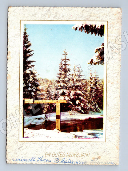 Pohlednice Německo zasněžená krajina kříž 1979 (M27321)