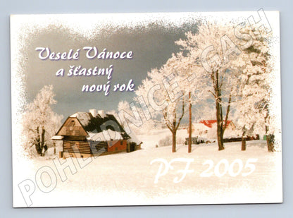 Pohlednice zimní krajina Vánoce PF 2005 (M27326)