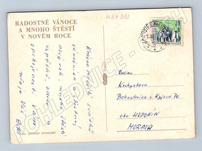 Pohlednice Janovice zimní krajina chata (M27331)