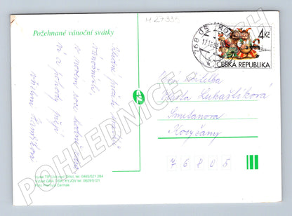 Pohlednice Vánoční chalupa zasněžená 1998 (M27335)