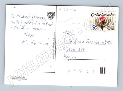 Pohlednice Slovensko zimní chalupy 1987 (M27336)