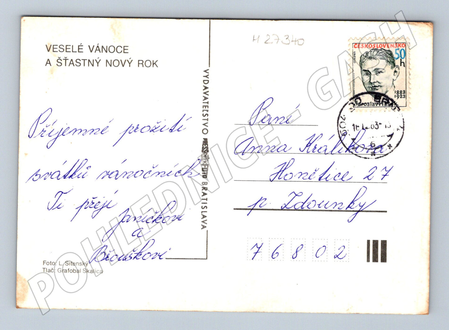 Pohlednice Zimní krajina zasněžené stromy 1973 (M27340)