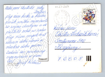 Pohlednice zimní krajina Vánoce Nový rok 1989 (M27347)