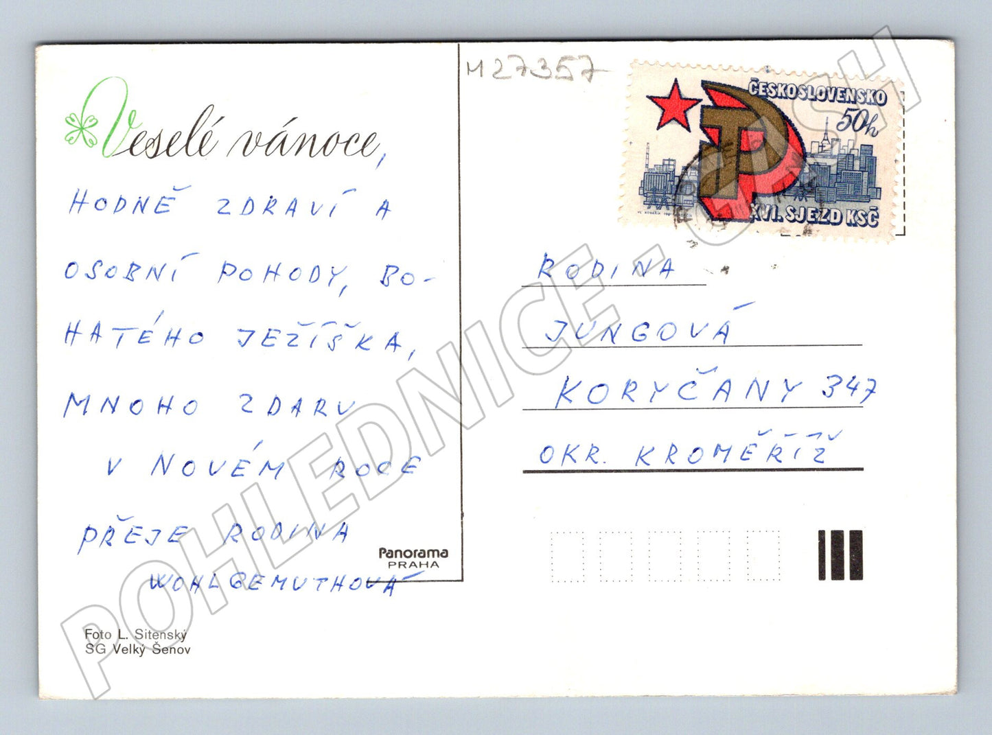 Pohlednice zimní zasněžená krajina 1981 (M27357)