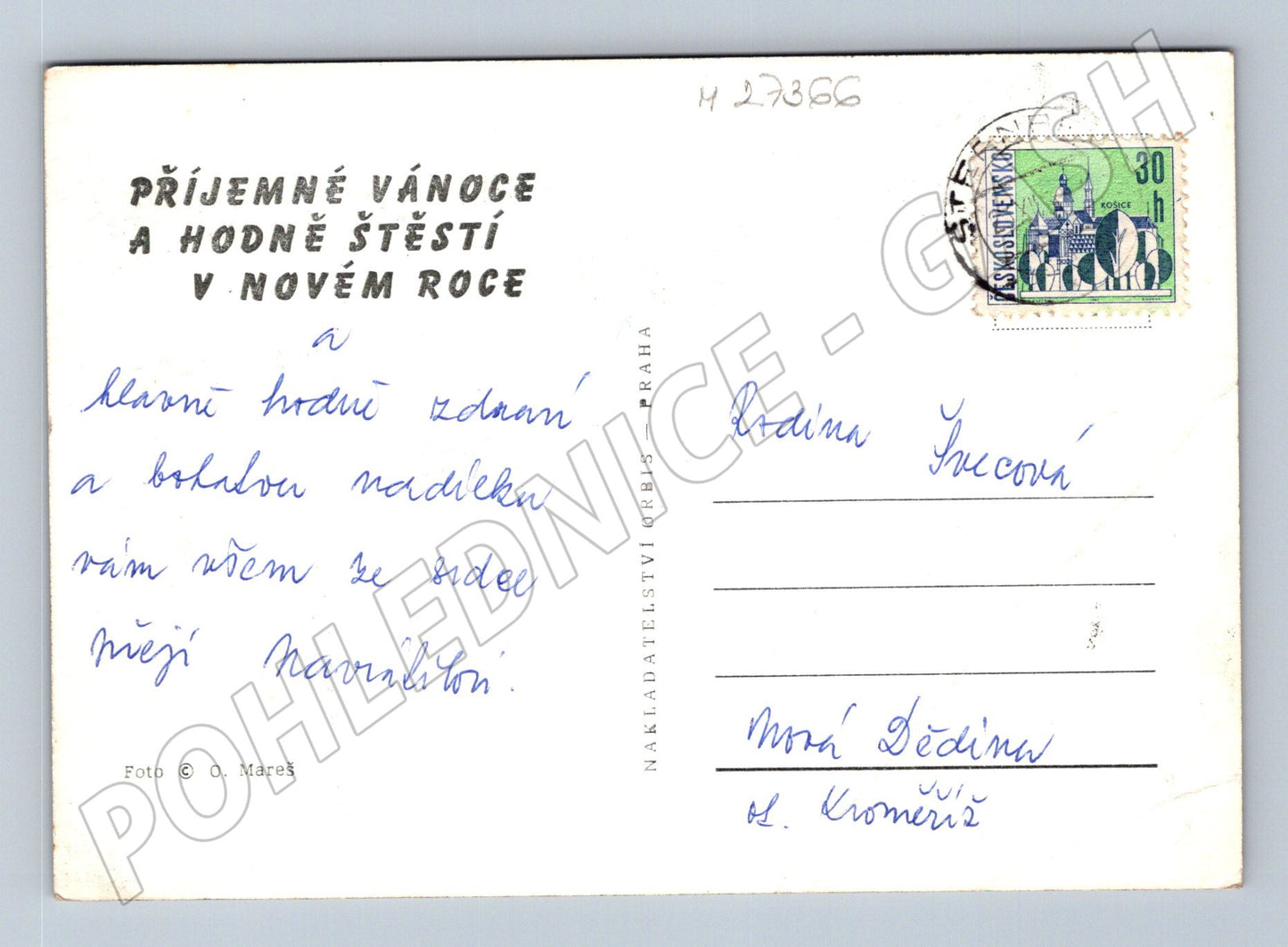 Pohlednice Vánoční aranžmá svíčka (M27366)