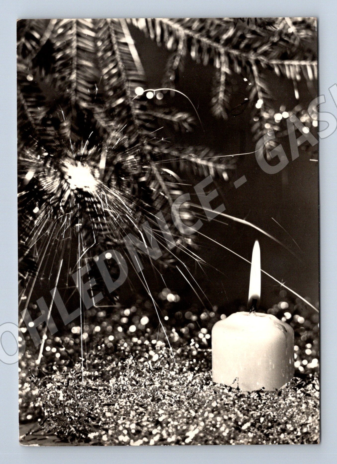 Pohlednice Vánoce prskavka stromeček 1960 (M27367)