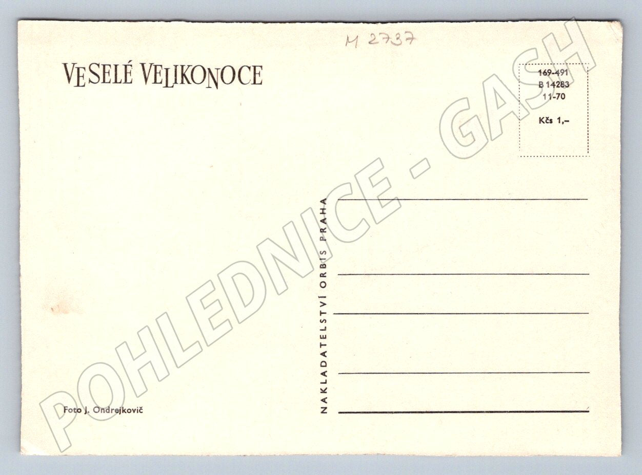 Pohlednice kraslice a pomlázka Orbis Praha (M2737)