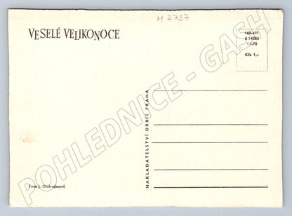 Pohlednice kraslice a pomlázka Orbis Praha (M2737)