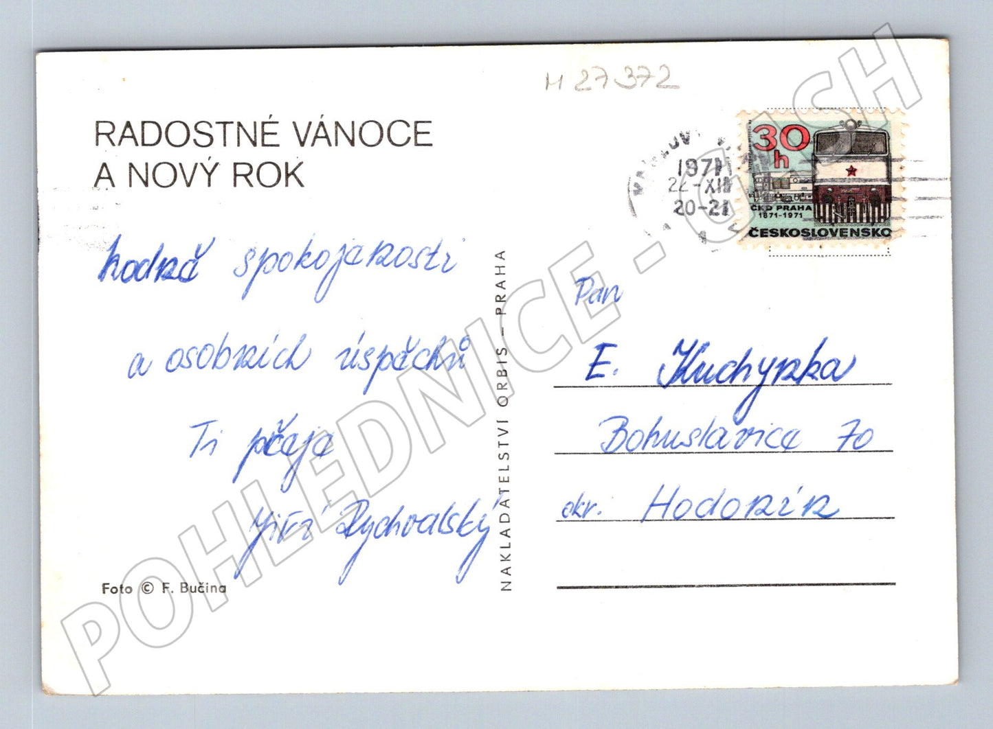 Pohlednice Vánoční svíčka dekorace 1971 (M27372)
