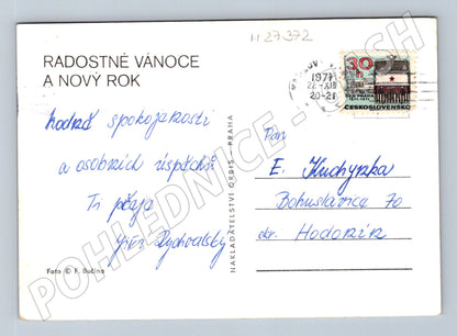 Pohlednice Vánoční svíčka dekorace 1971 (M27372)
