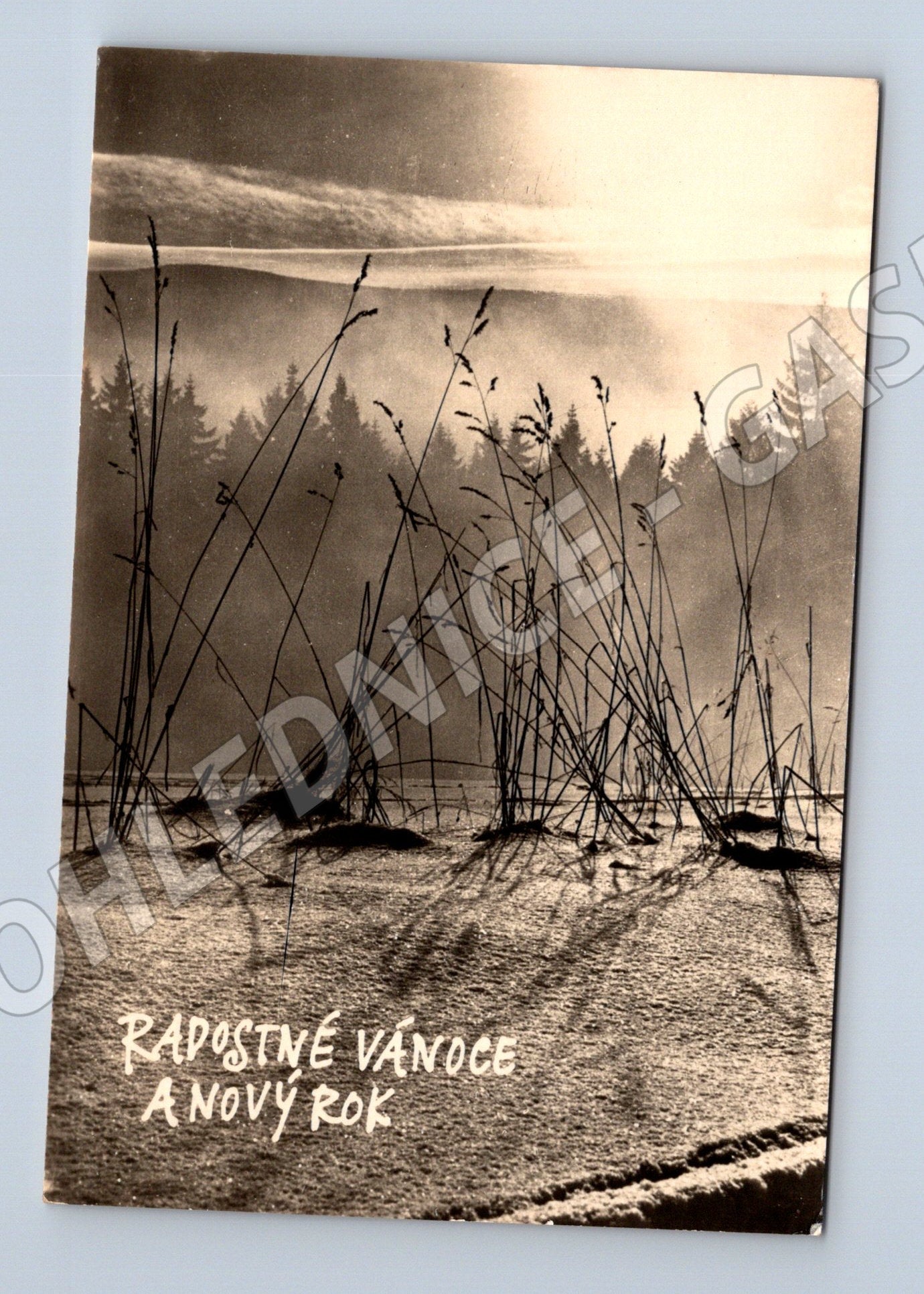 Pohlednice Praha zimní motiv Vánoce a Nový rok 1964 (M27389)