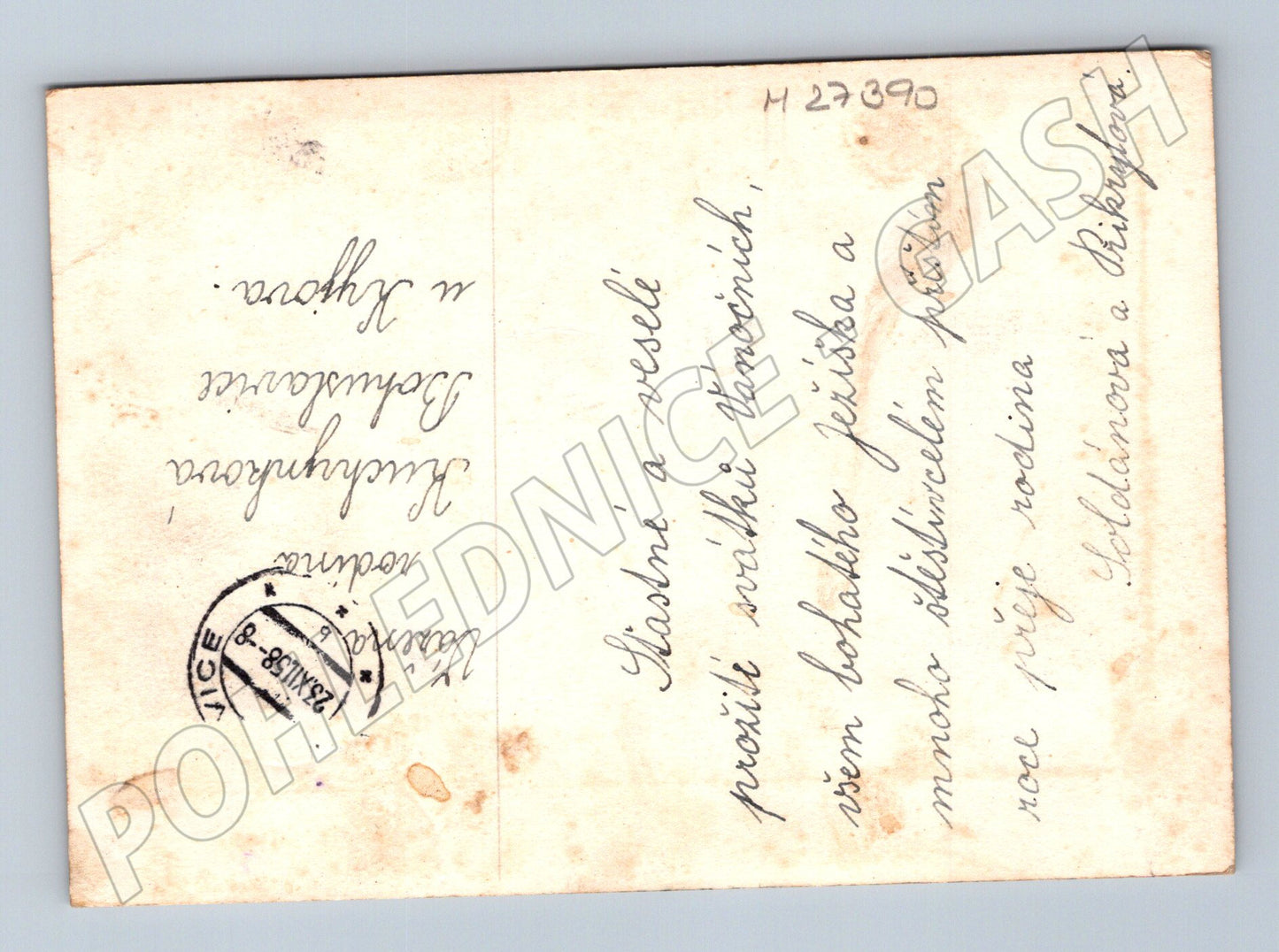 Pohlednice zimní krajina chalupy 1958 (M27390)