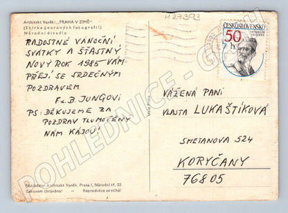 Pohlednice Praha Národní divadlo zima 1985 (M27393)