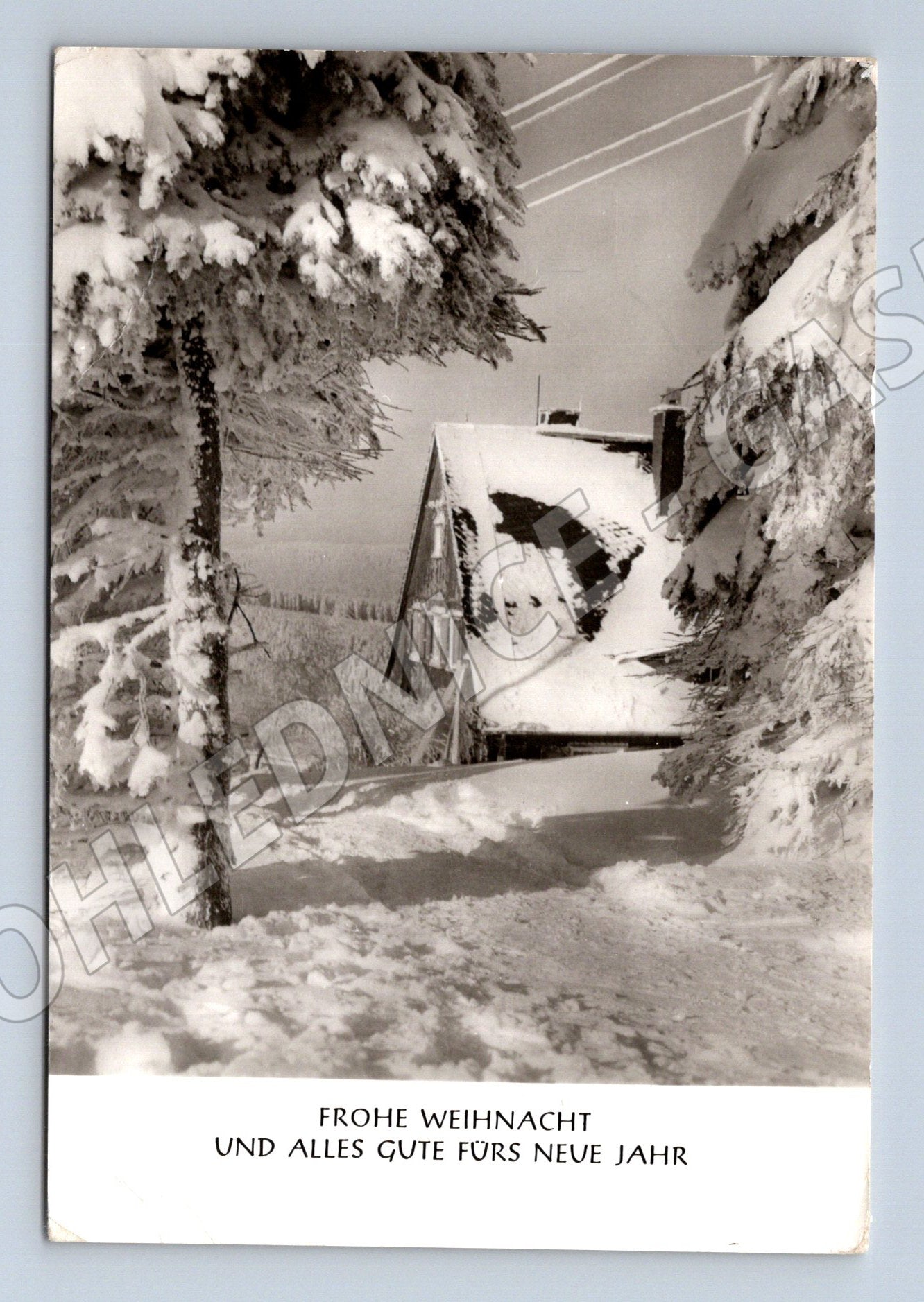 Pohlednice Německo zasněžená krajina Vánoce 1983 (M27395)