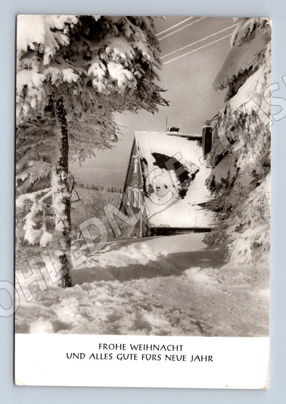 Pohlednice Německo zasněžená krajina Vánoce 1983 (M27395)