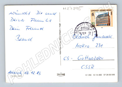 Pohlednice Německo zasněžená krajina Vánoce 1983 (M27395)