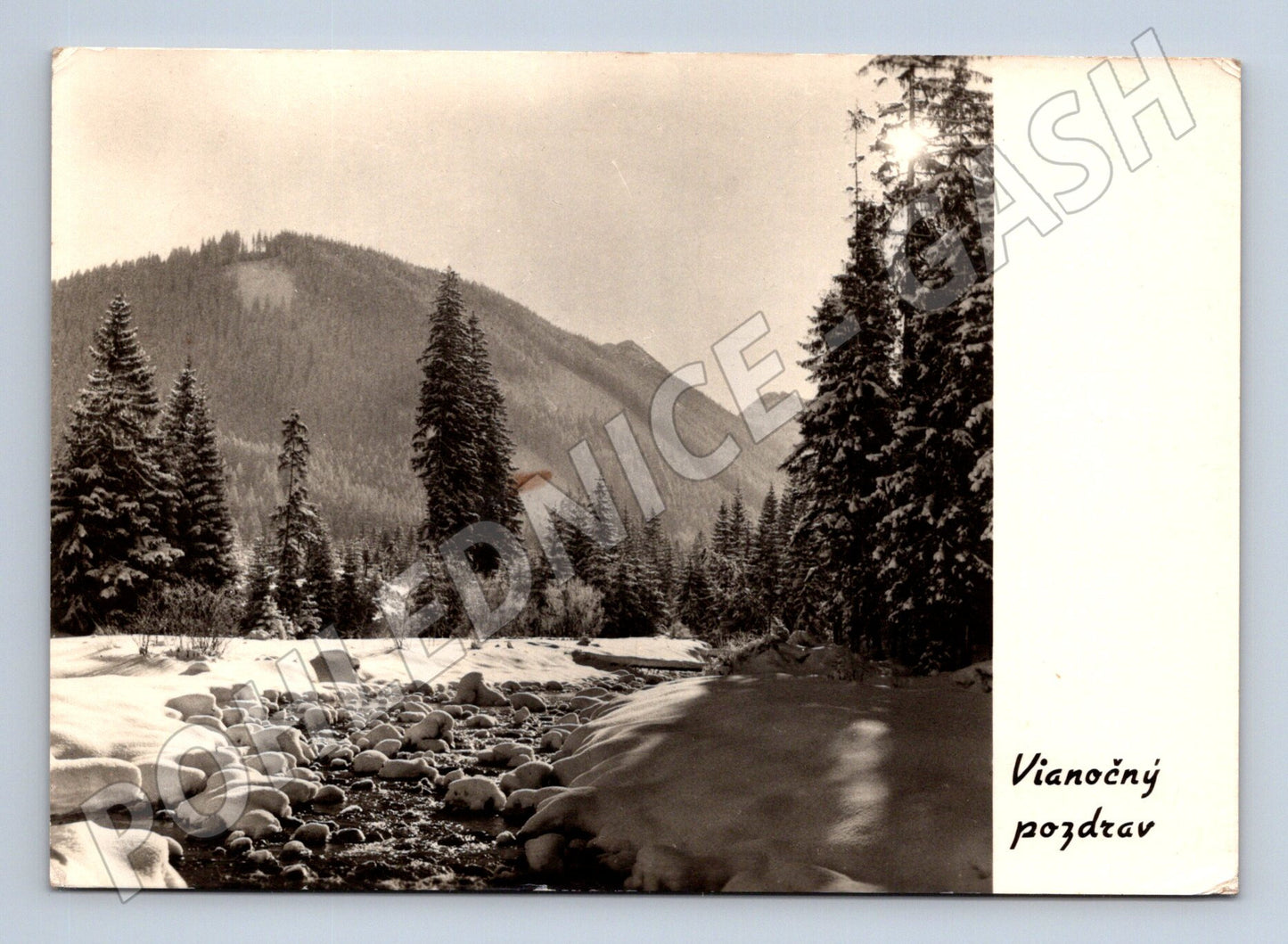 Pohlednice Slovensko zimní krajina Vianočný pozdrav 1963 (M27397)