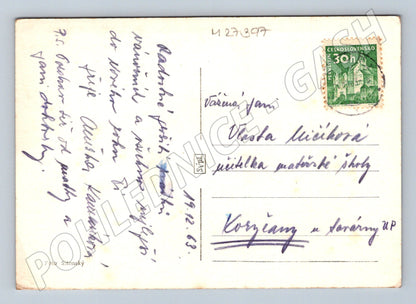 Pohlednice Slovensko zimní krajina Vianočný pozdrav 1963 (M27397)