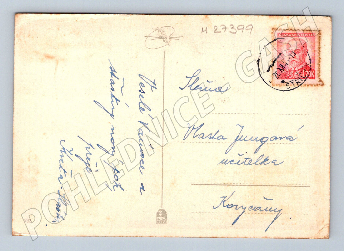 Pohlednice Stráž zimní krajina Vánoce 1939 (M27399)