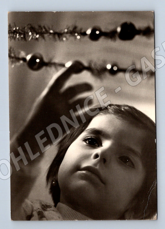 Pohlednice Vánoce dítě Marie Šechtlová 1950 (M27407)