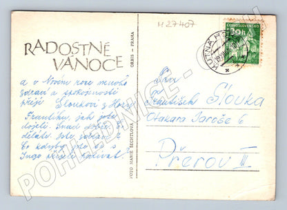 Pohlednice Vánoce dítě Marie Šechtlová 1950 (M27407)