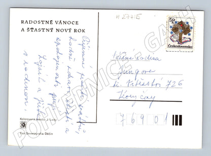 Pohlednice Josef Lada zimní krajina ponocný 1969 (M27415)