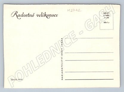 Pohlednice malované kraslice a květiny 1970 (M2742)